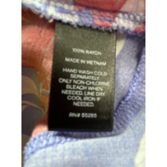 Express Vintage Floral Ruffle Blue Dress Size Large Boho western Feminine Sexy - Picture 6 of 8